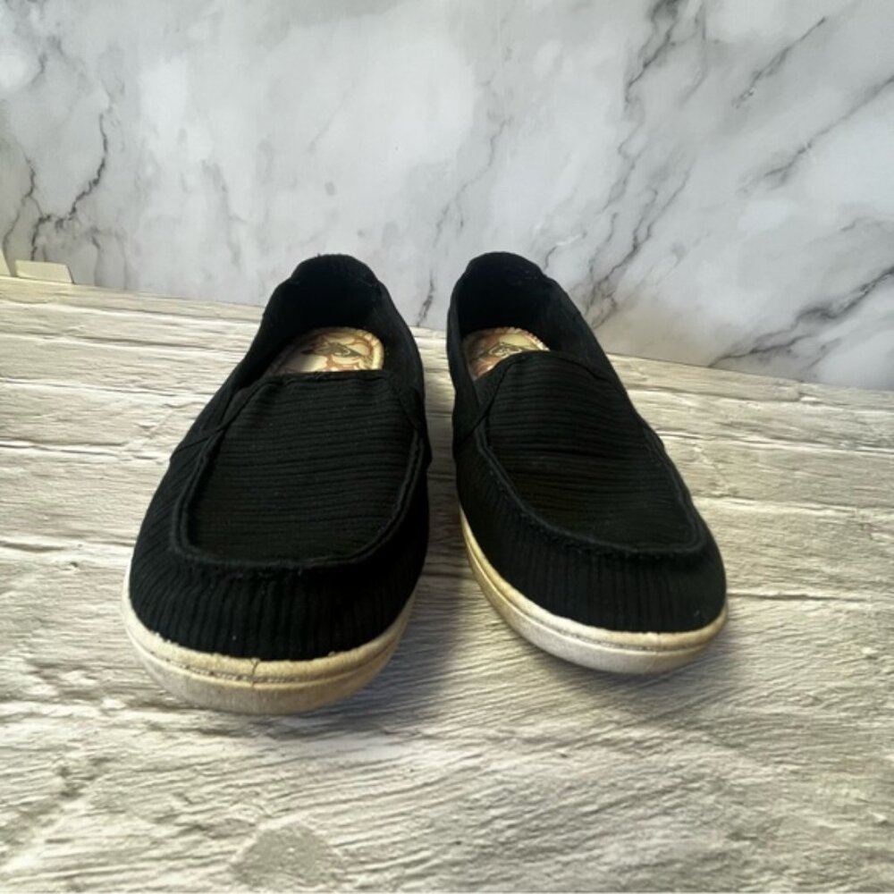 Roxy Minnow VII Black Canvas Slip On Boat Shoes - Picture 3 of 11